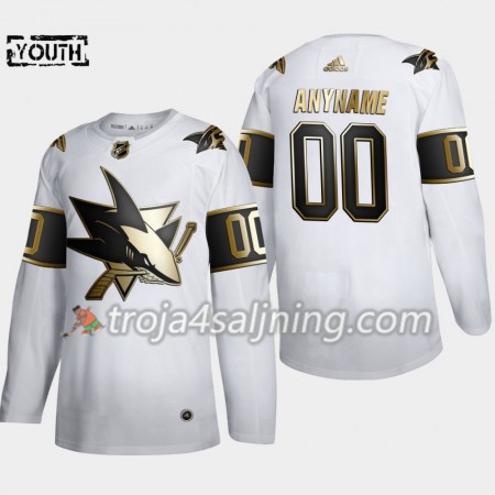 San Jose Sharks tröja Customized 2019-2020 Adidas Golden Edition Vit Authentic - NHL Tröjor Barn
